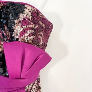 Marchesa Notte Sequined Floral Gown